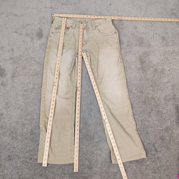 True Religion Men's Corduroy Denim Ricky Straight Sz 32 Beige Cotton Vintage Y2K - Picture 8 of 12
